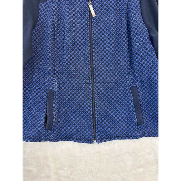 T by Talbots Blue Print Zip Jacket XL Activewear Casual - Picture 3 of 7